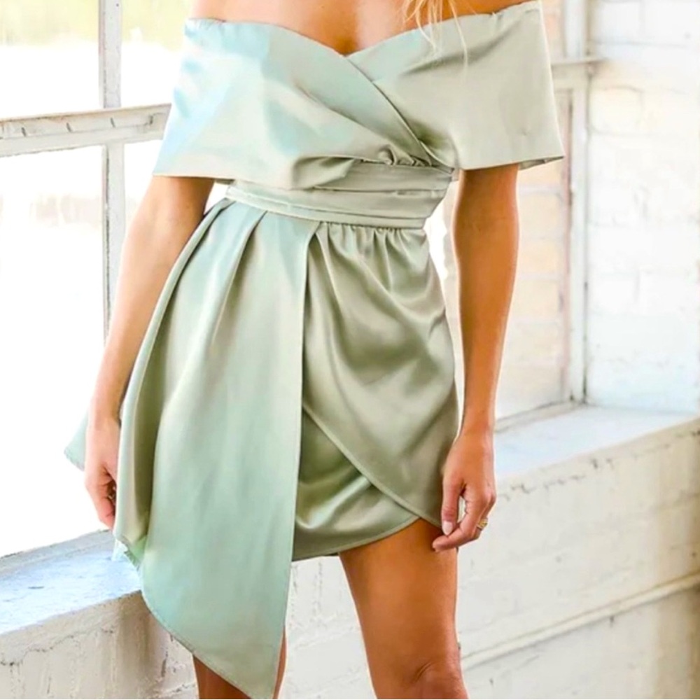 Lulu's Mint Green Asymmetrical Dress